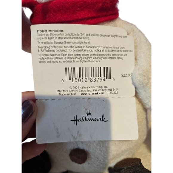 Hallmark Jingle Pals 2004 Snowman Reindeer Dog Musical Plush Animated Works Vtg - Picture 9 of 11
